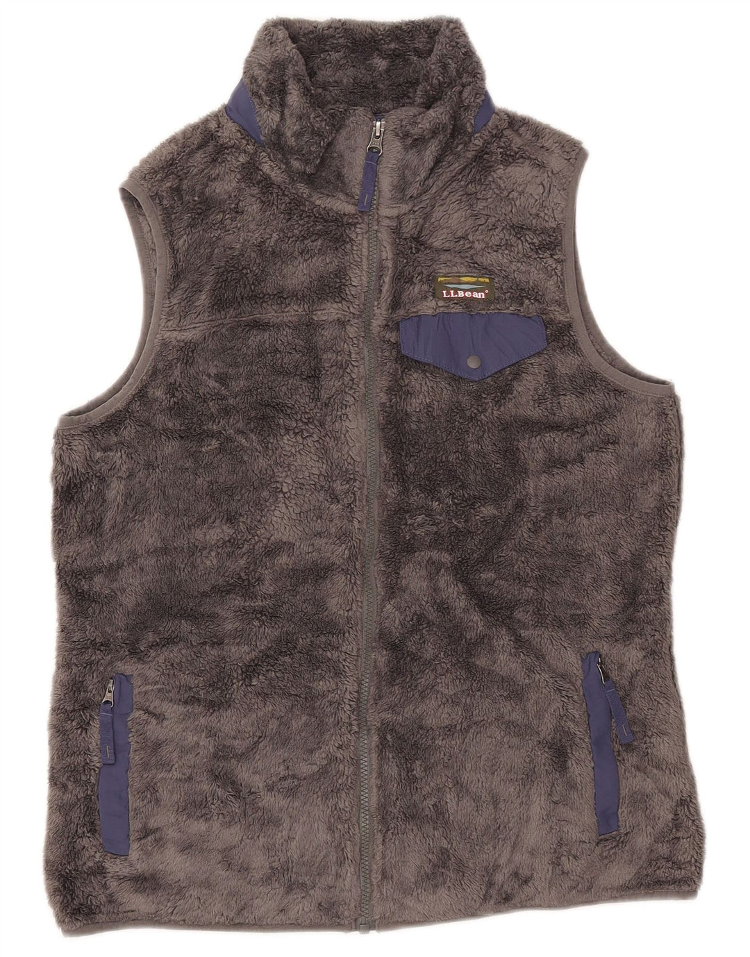 L.L.BEAN Womens Fleece Gilet UK 14 Medium Grey Polyester