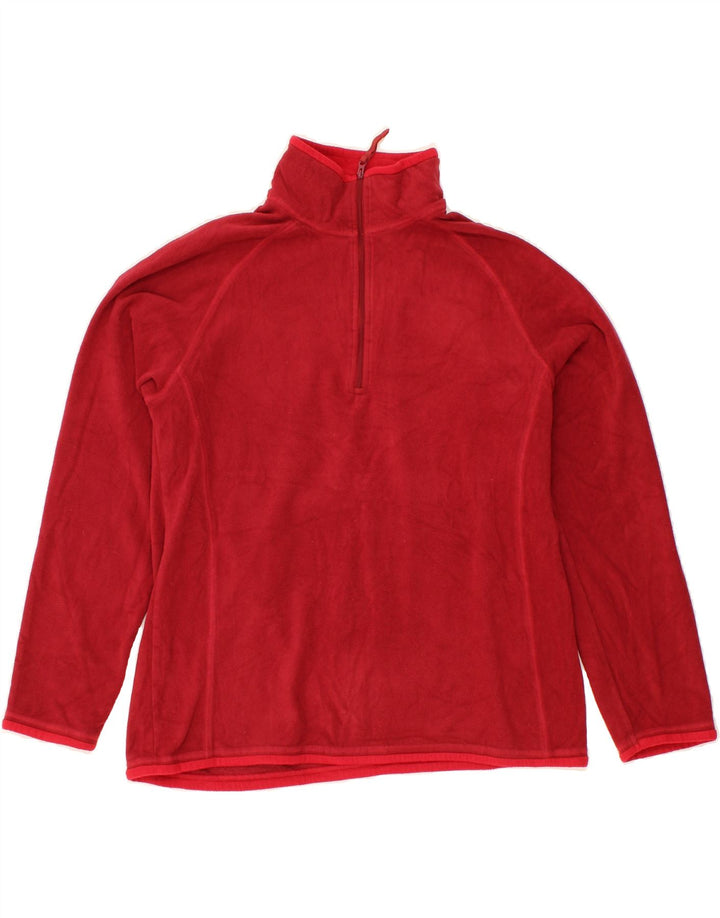 MOUNTAIN WAREHOUSE Womens Zip Neck Fleece Jumper UK 16 Large Red Polyester Vintage Mountain Warehouse and Second-Hand Mountain Warehouse from Messina Hembry 