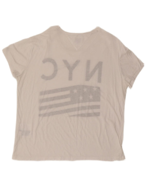 Tommy Hilfiger Camiseta gráfica para hombre Top XL Algodón blanco