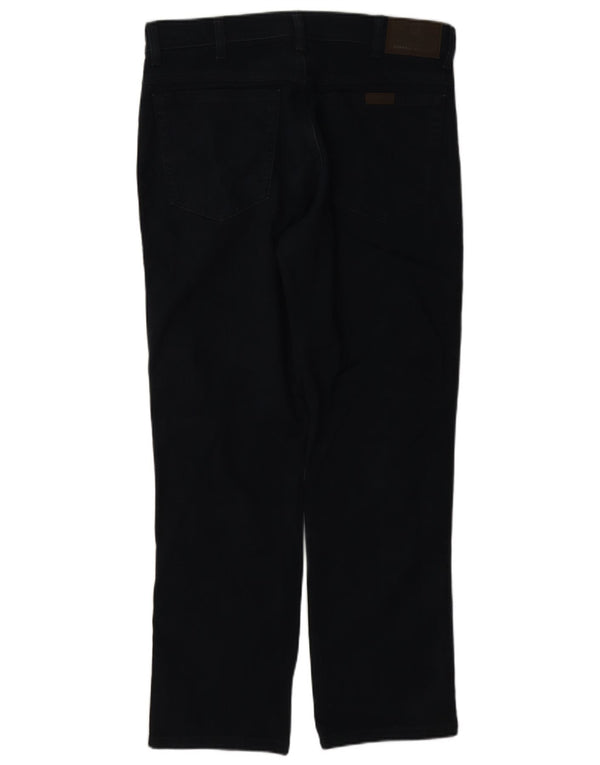 Wrangler Mens Regular Fit Straight Jeans W34 L30 Navy Blue Cotton
