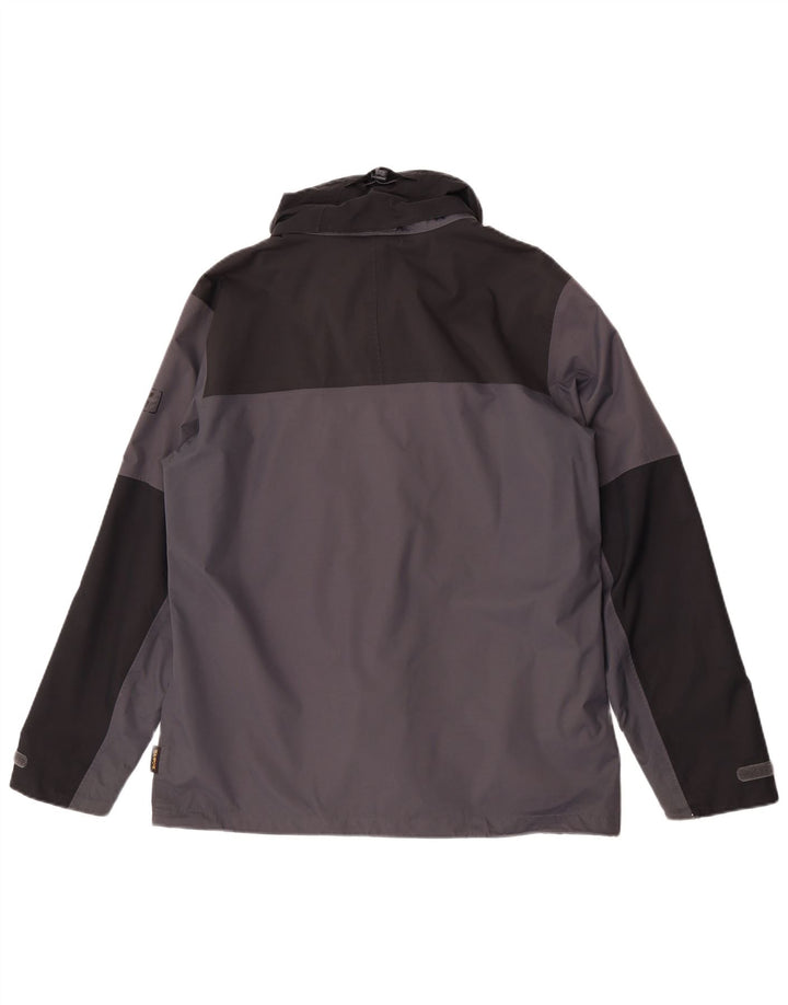 Jack Wolfskin Mens Rain Jacket UK 36/38 Medium Grey Colourblock Polyamide