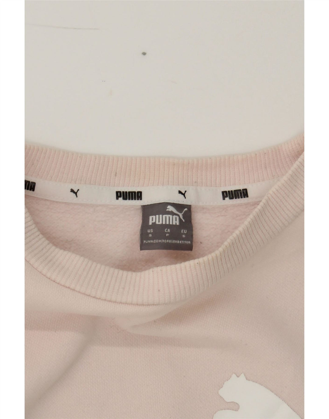 PUMA Womens Oversized Graphic Sweatshirt Jumper UK 10 Small Pink Vintage Puma and Second-Hand Puma from Messina Hembry 