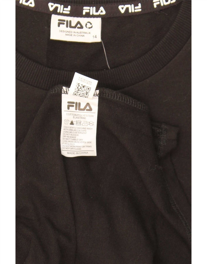 Fila Womens Graphic Basic Dress UK 14 Medium Black Cotton