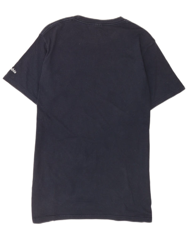 Columbia Mens Graphic T-Shirt Top Medium Navy Blue Cotton