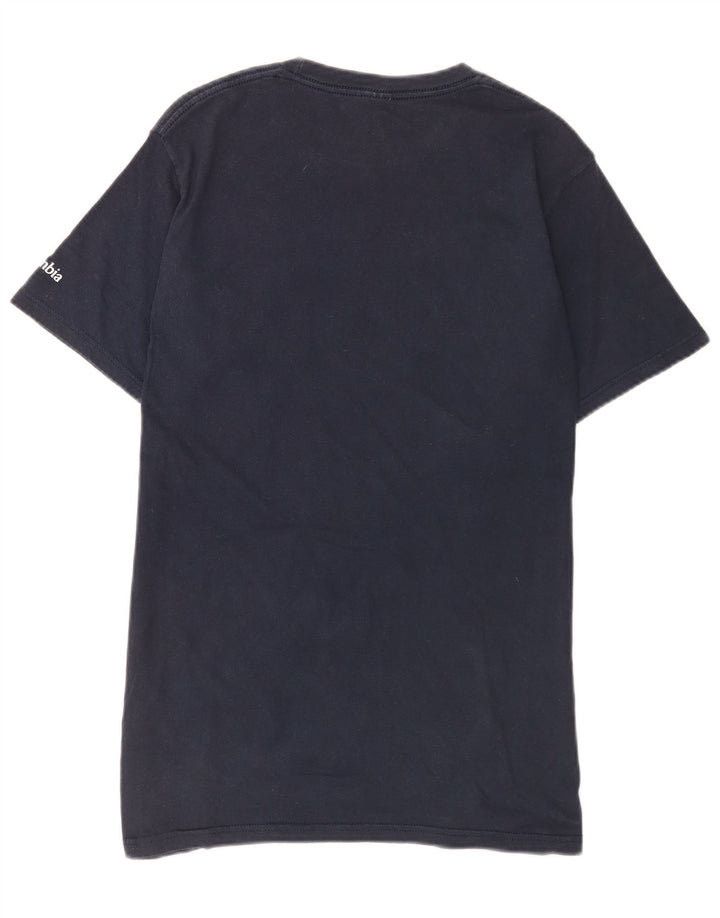 Columbia Mens Graphic T-Shirt Top Medium Navy Blue Cotton
