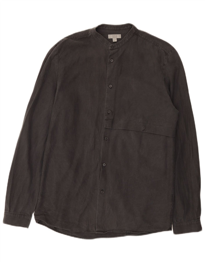 Cos Mens Shirt Small Grey Lyocell