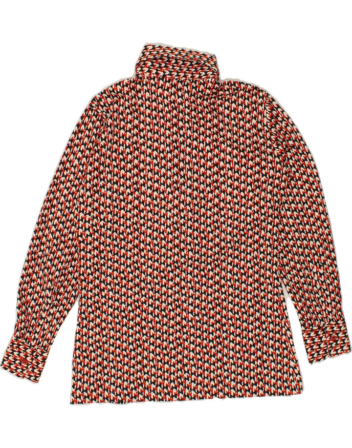 VINTAGE Womens Abstract Pattern Pullover Shirt IT 42 Medium Red Vintage Vintage and Second-Hand Vintage from Messina Hembry 