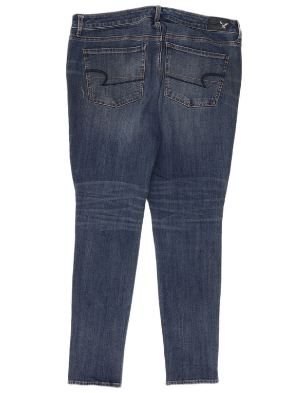 Damskie jeansy Jegging American Eagle UK 18 XL W38 L28 Niebieskie bawełniane