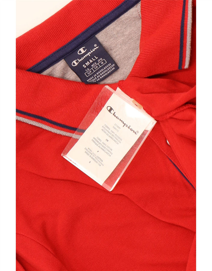 Champion Mens Polo Shirt Small Red Cotton