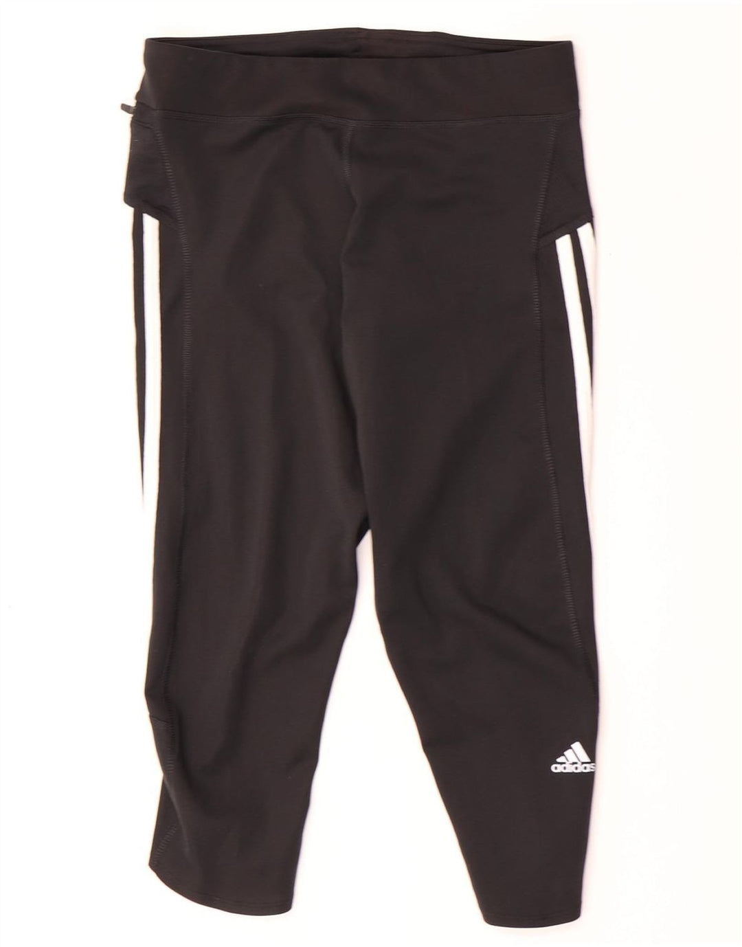 ADIDAS Womens Climalite Capri Leggings UK 12 Medium Black Polyester