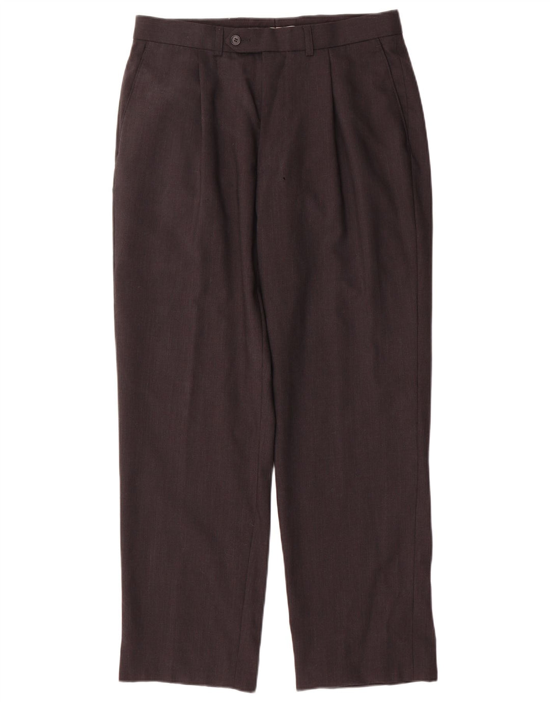 Marks & Spencer Mens Pegged Suit Trousers W32 L29 Brown Wool