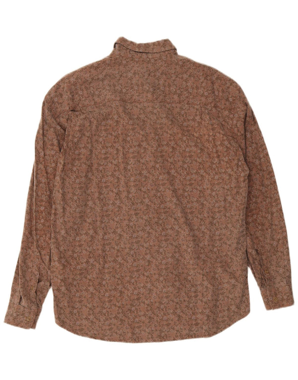 Wampum Mens Shirt Medium Brown Floral