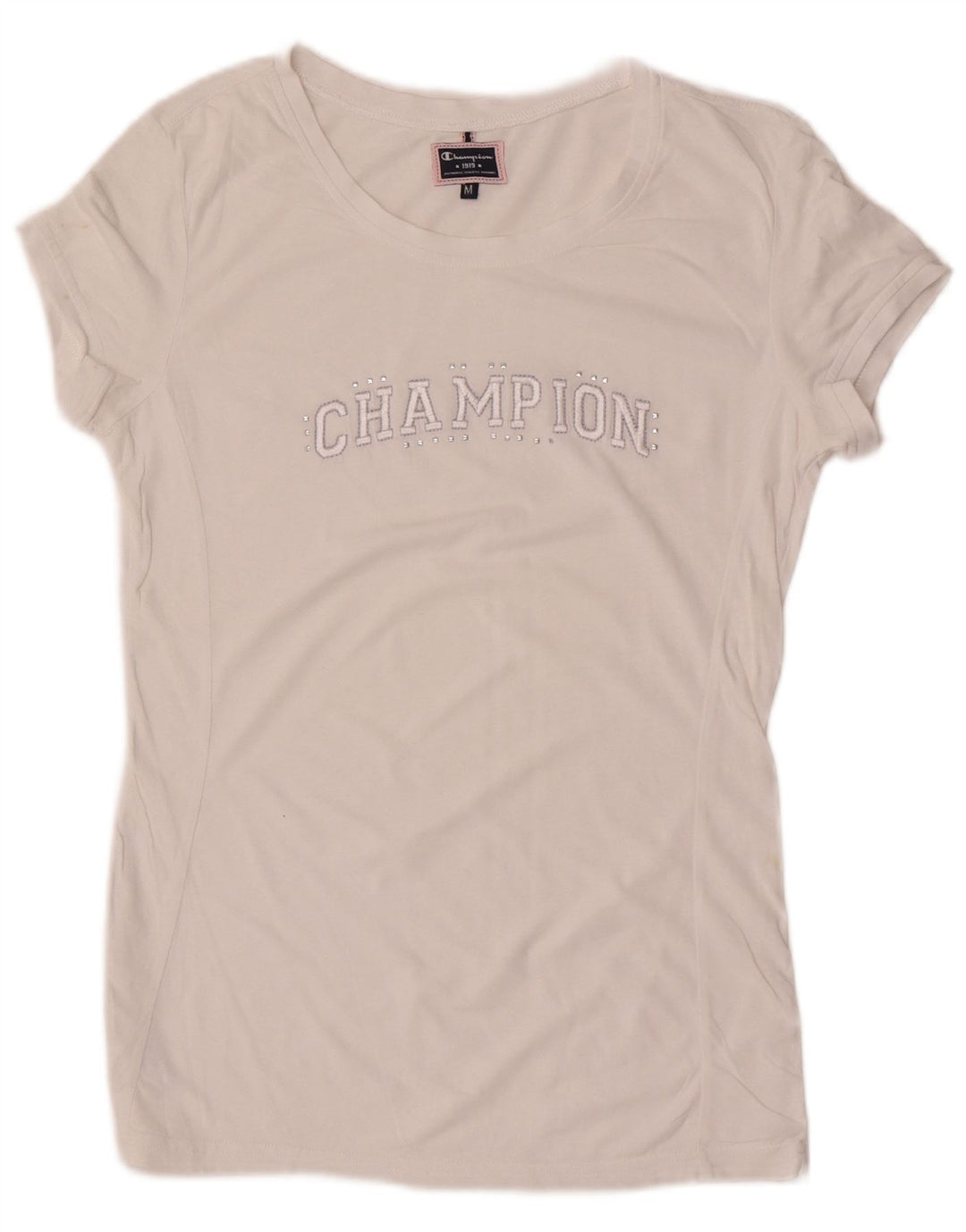 Champion Womens Graphic T-Shirt Top UK 12 Medium White