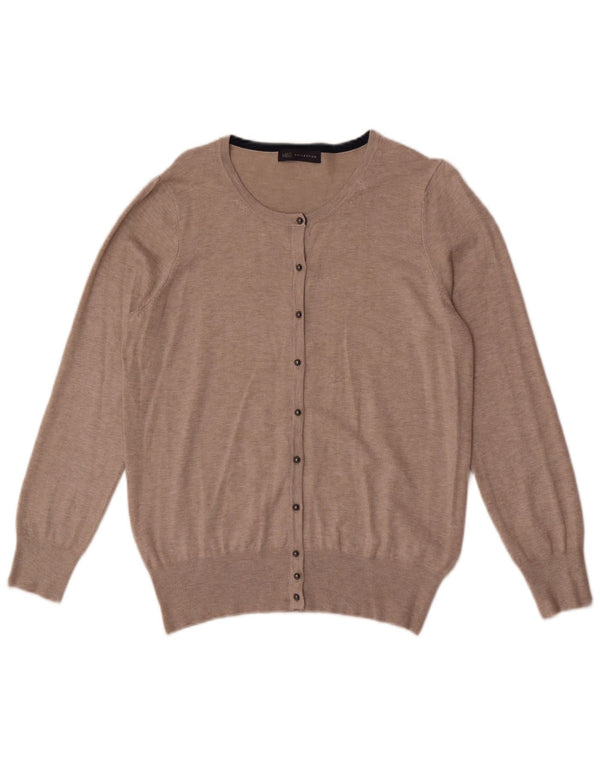 Maglione cardigan da donna Marks & Spencer UK 16 Large Beige Viscosa