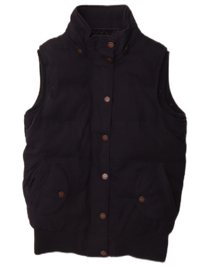 FAT FACE Womens Padded Gilet UK 8 Small  Navy Blue Polyester