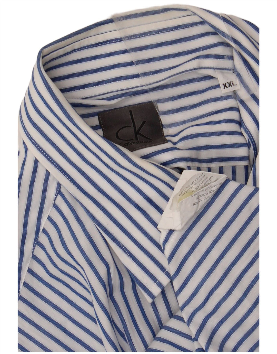 Camisa masculina CALVIN KLEIN 2XL algodão listrado branco