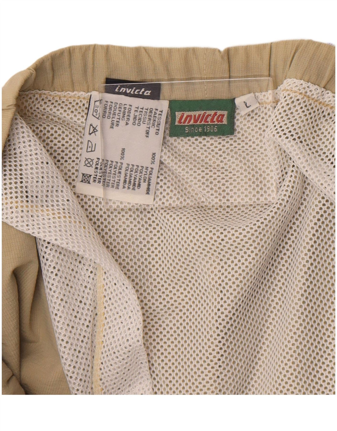 Invicta Mens Graphic Swimming Shorts Large Beige Colourblock Polyamide