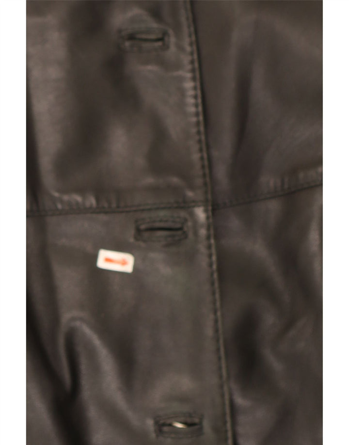 VINTAGE Womens Leather Jacket UK 14 Medium Black Leather Vintage Vintage and Second-Hand Vintage from Messina Hembry 