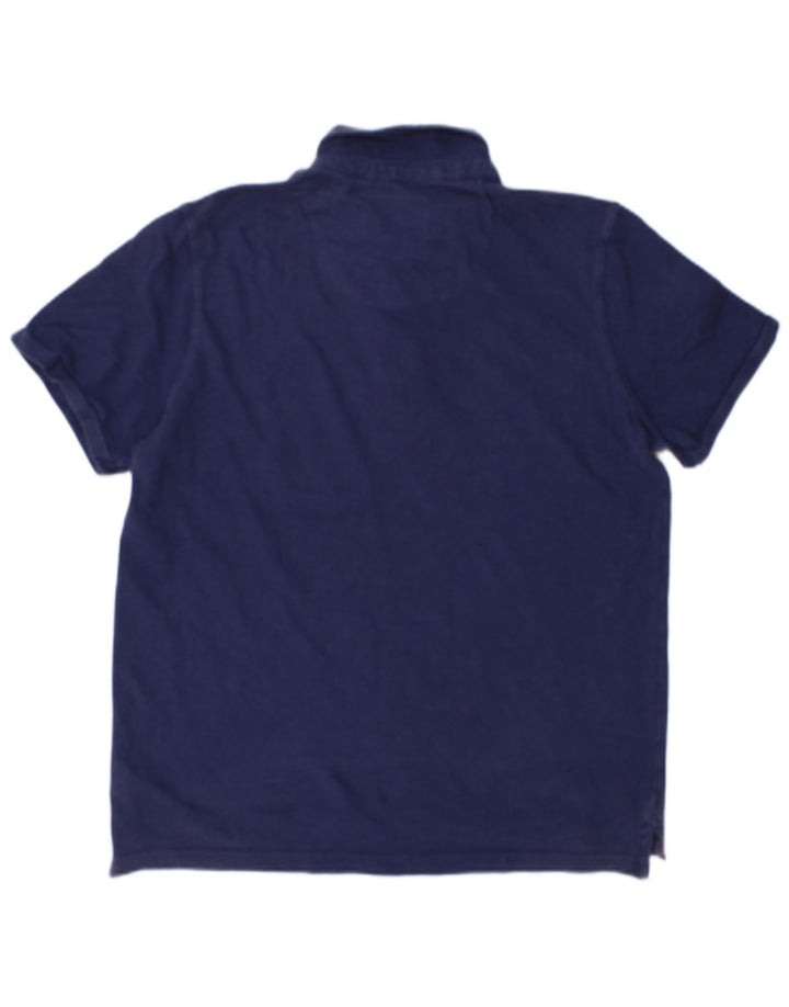 Crew Clothing Mens Polo Shirt Medium Navy Blue Cotton