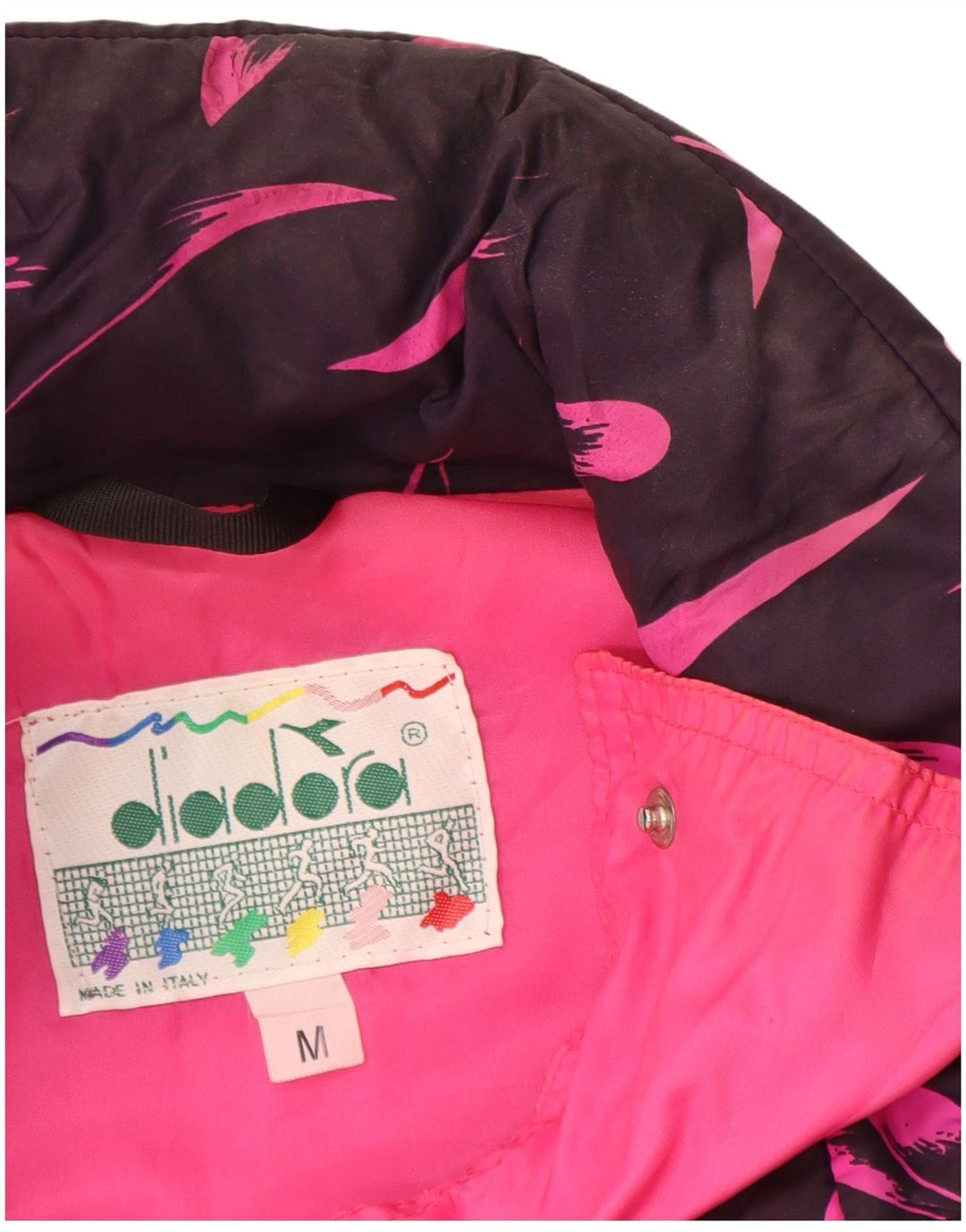 Diadora Womens Oversized Windbreaker Coat UK 14 Medium Purple Floral