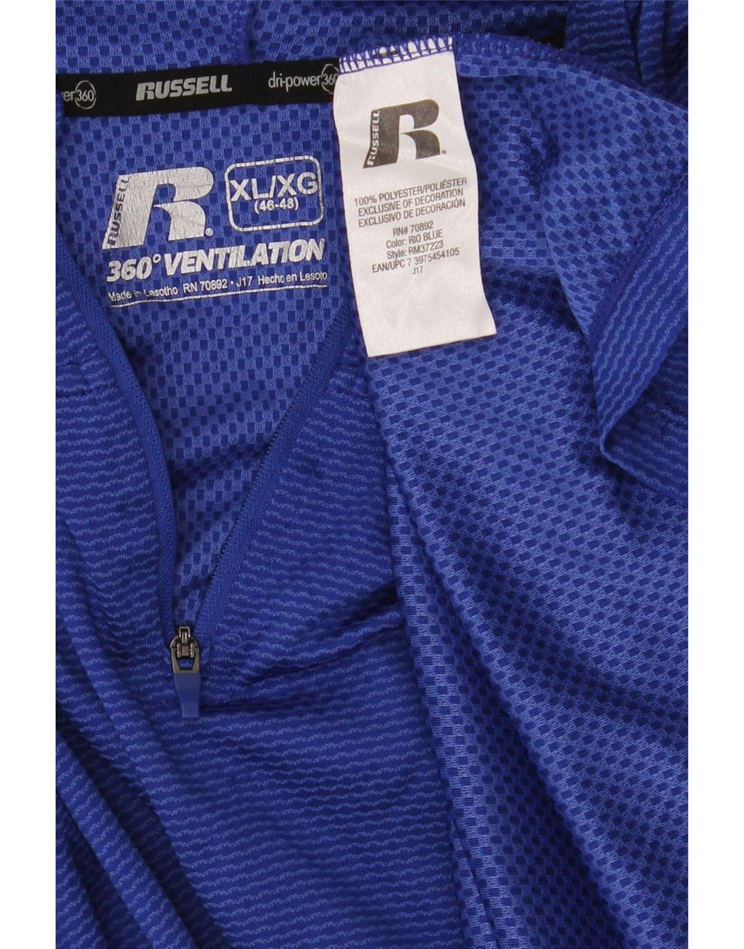 Russell Athletic Ανδρική φόρμα πουλόβερ με κουκούλα Top XL Blue Polyester