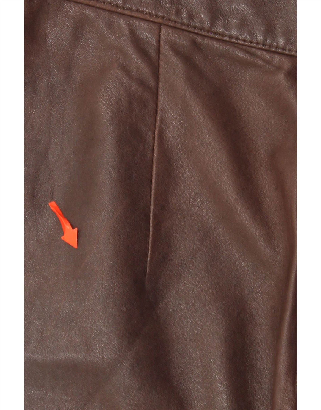 Vintage Womens Leather Skirt W28 Medium Brown Leather