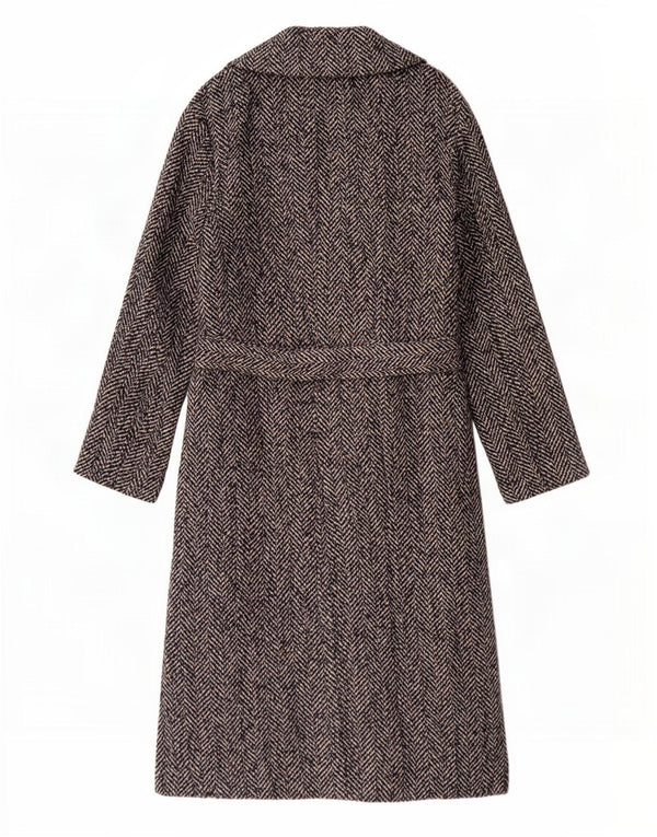 Topshop pardesiu supradimensionat pentru femei UK 8 Small Black Herringbone