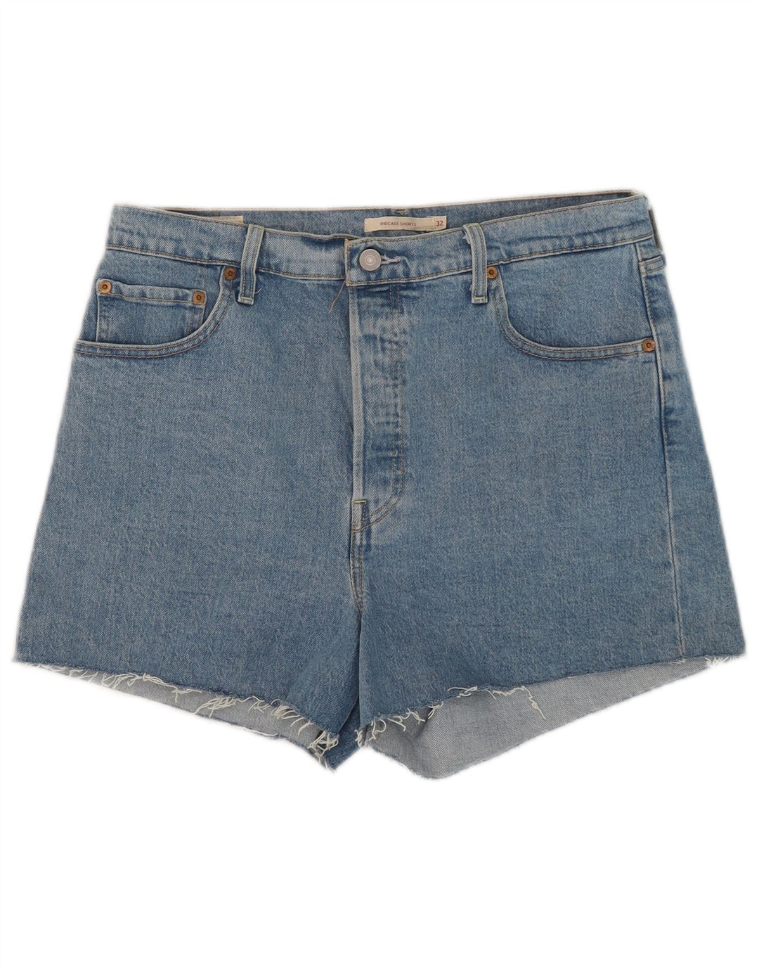 Levi's Dame Ribcage Denim Shorts W32 Large Blue Bomuld