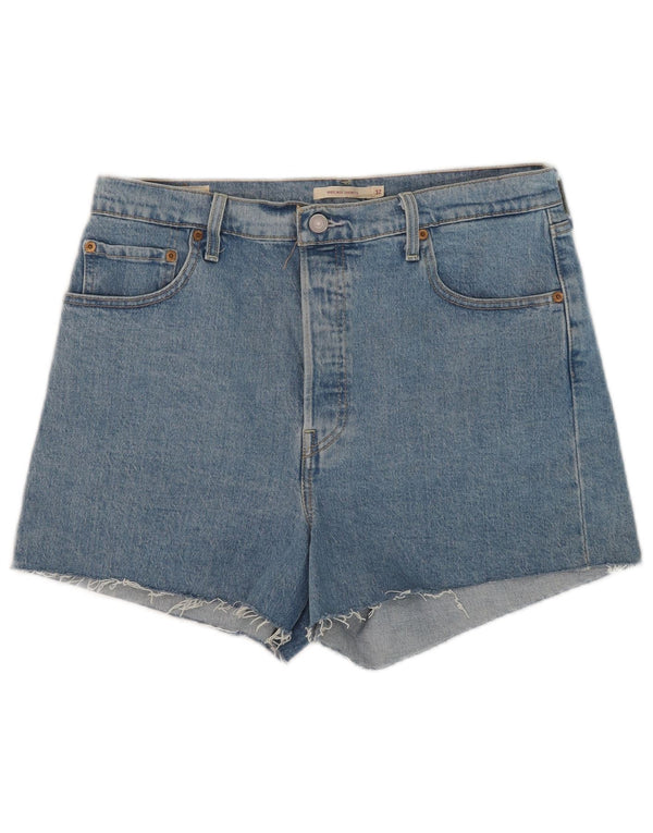 Levi's Womens Ribcage Denim Shorts W32 Large Blue Cotton