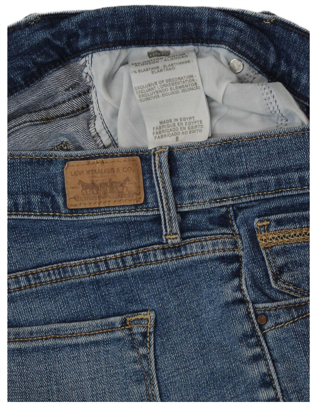 LEVI'S Womens Capri Trousers US 8 Medium W30 L19 Blue Cotton