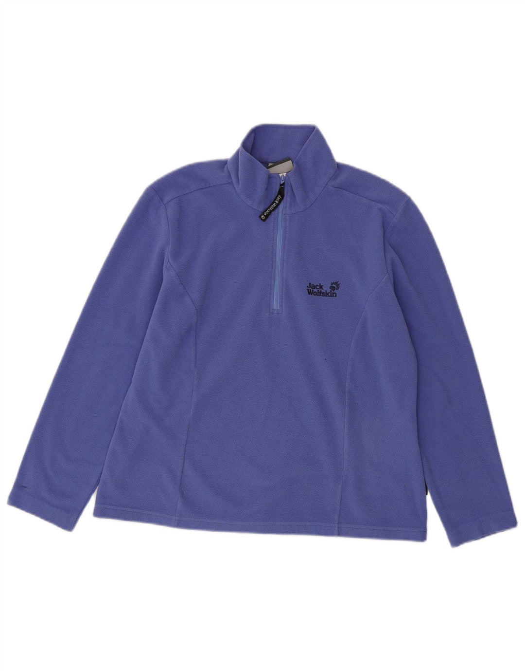 JACK WOLFSKIN Womens Zip Neck Fleece Jumper UK 12 Medium Purple Polyester