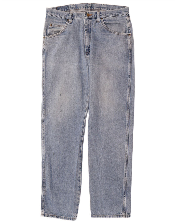 Calça jeans reta masculina WRANGLER W34 L32 azul algodão clássico