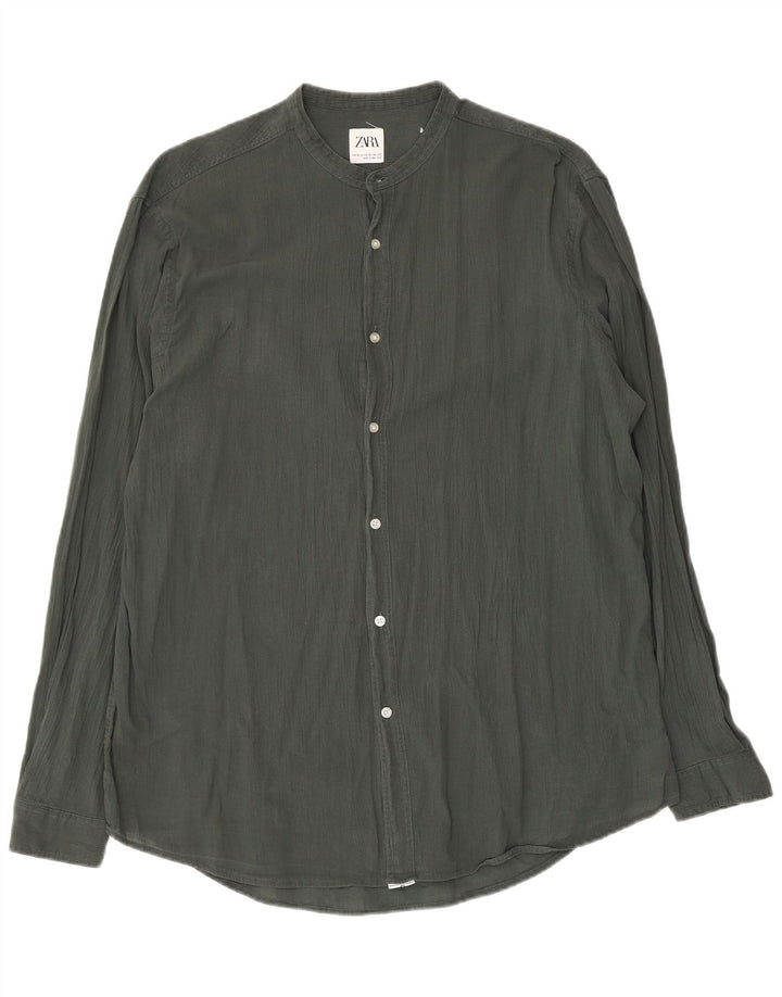 Zara Herreskjorte XL Khaki Bomuld