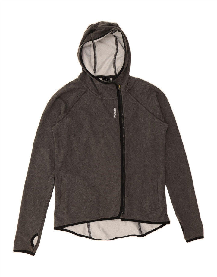 REEBOK Mens Zip Hoodie Sweater Medium Grey Cotton Vintage Reebok and Second-Hand Reebok from Messina Hembry 