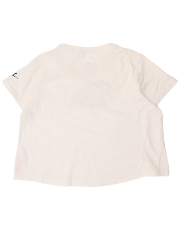 Nike Girls Graphic T-Shirt Top 12-13 Years Large White Cotton