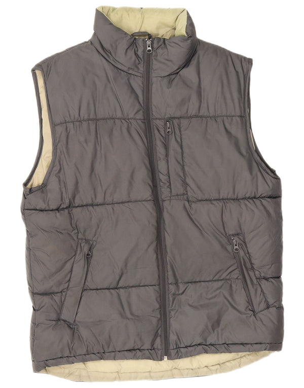 Colete acolchoado masculino Jack & Jones UK 14 nylon cinza médio