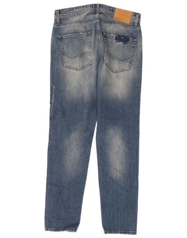 Мужские джинсы Jack & Jones Mike Comfort Fit W30 L32 синие в стиле пэчворк