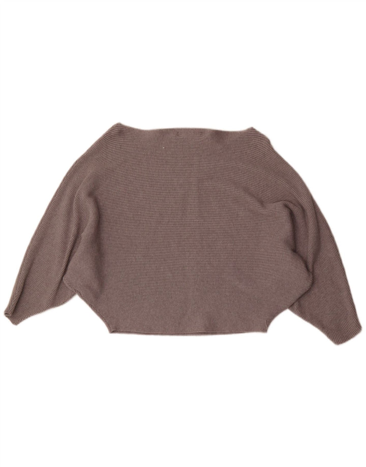 Zara Womens Batwing Boat Neck Jumper Sweater UK 12 Medium Grey Viscose