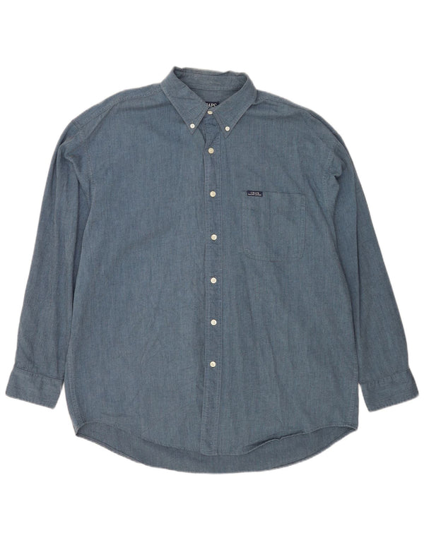 Camicia da uomo Chaps Ralph Lauren XL in cotone blu