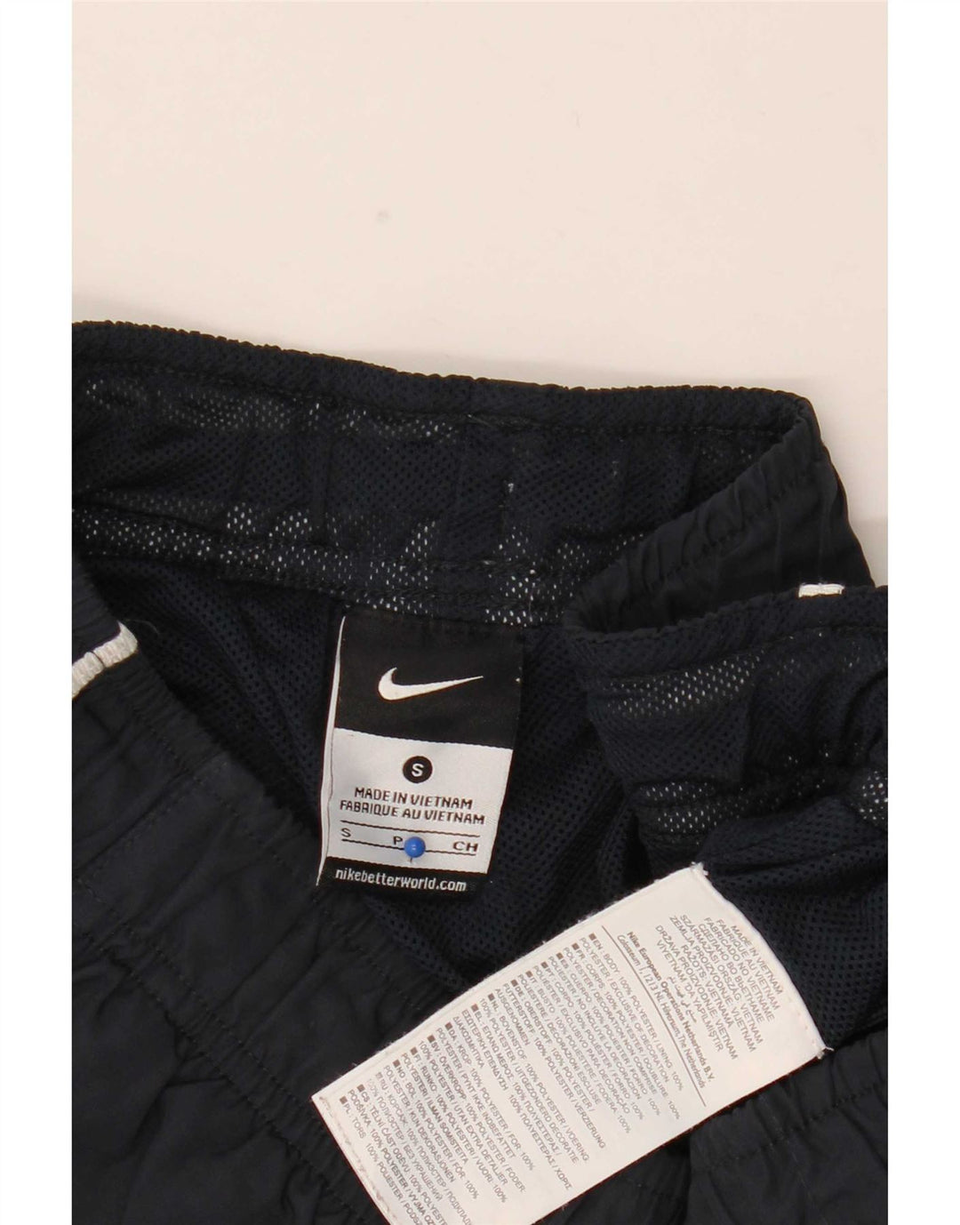 Nike Mens Graphic Bermuda Sport Shorts Small Navy Blue Polyester