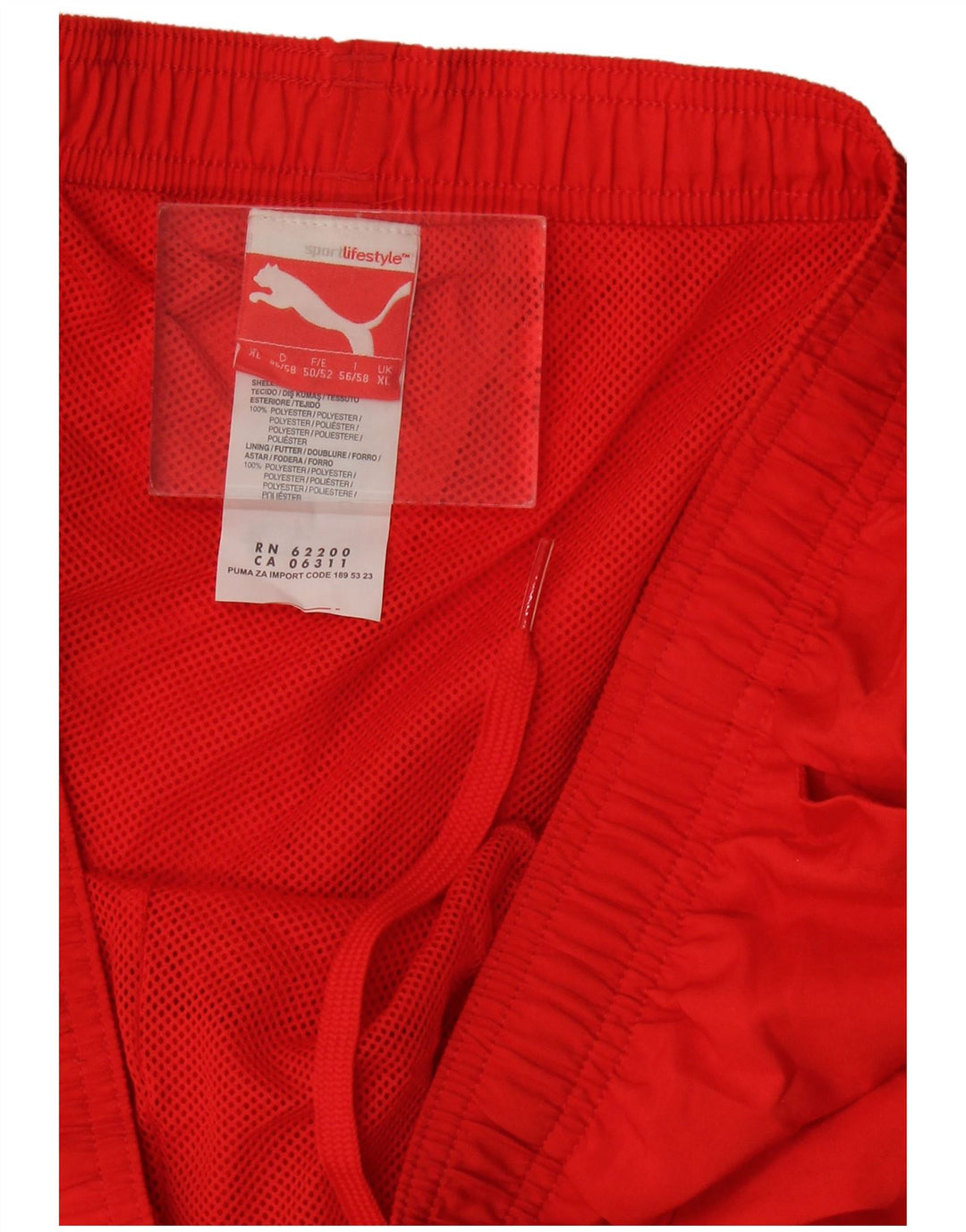 Pantaloncini sportivi grafici da uomo Puma XL rosso poliestere
