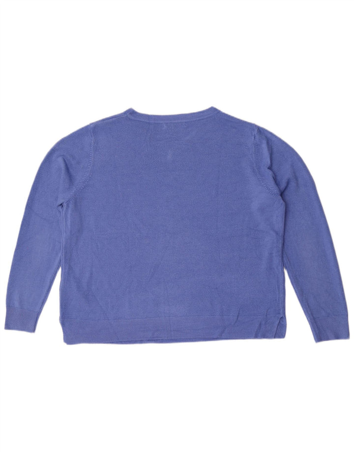 Marks & Spencer Womens Crew Neck Jumper Sweater UK 20 2XL  Blue