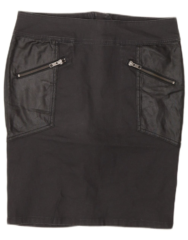 Marks & Spencer Womens Pencil Skirt UK 8 Small W30 Black Cotton