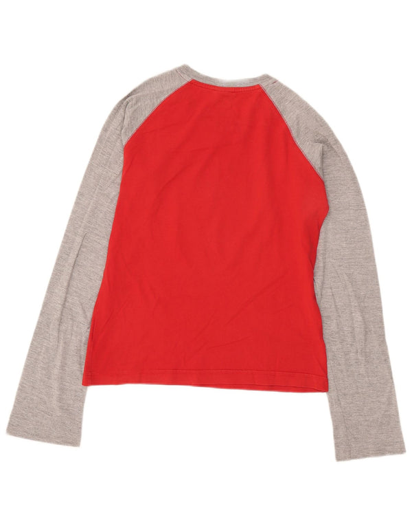 Nike Damen Crop Graphic Top Langarm UK 10/12 Mittelroter Farbblock