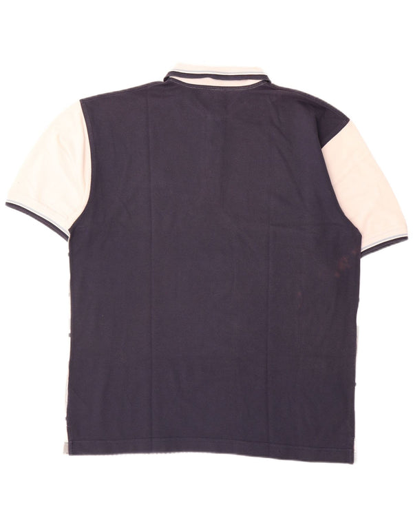 Polo da uomo Lotto XL in cotone a righe grigie