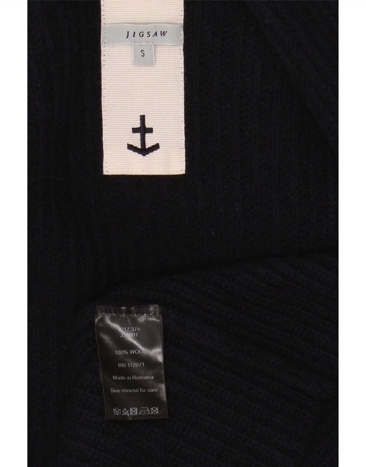 Maglione cardigan lungo oversize da donna Jigsaw UK 10 piccolo blu navy