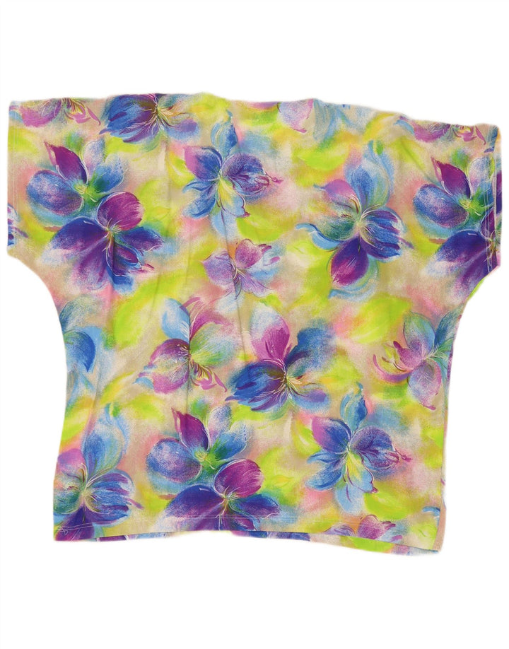 Vintage Womens Blouse Top UK 18 XL Multicoloured Floral