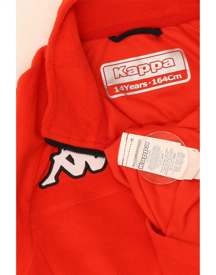 Kappa Boys Zip Neck Fleece Jumper 13-14 År Rød Polyester