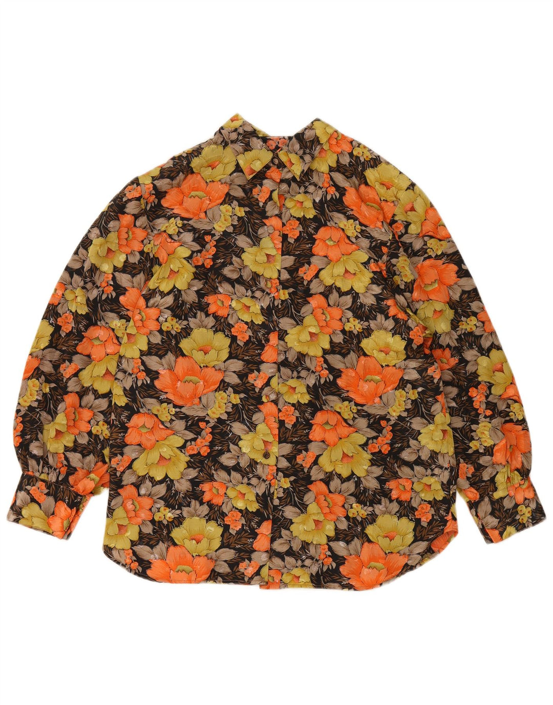 VINTAGE Womens Shirt UK 16 Large Multicoloured Floral