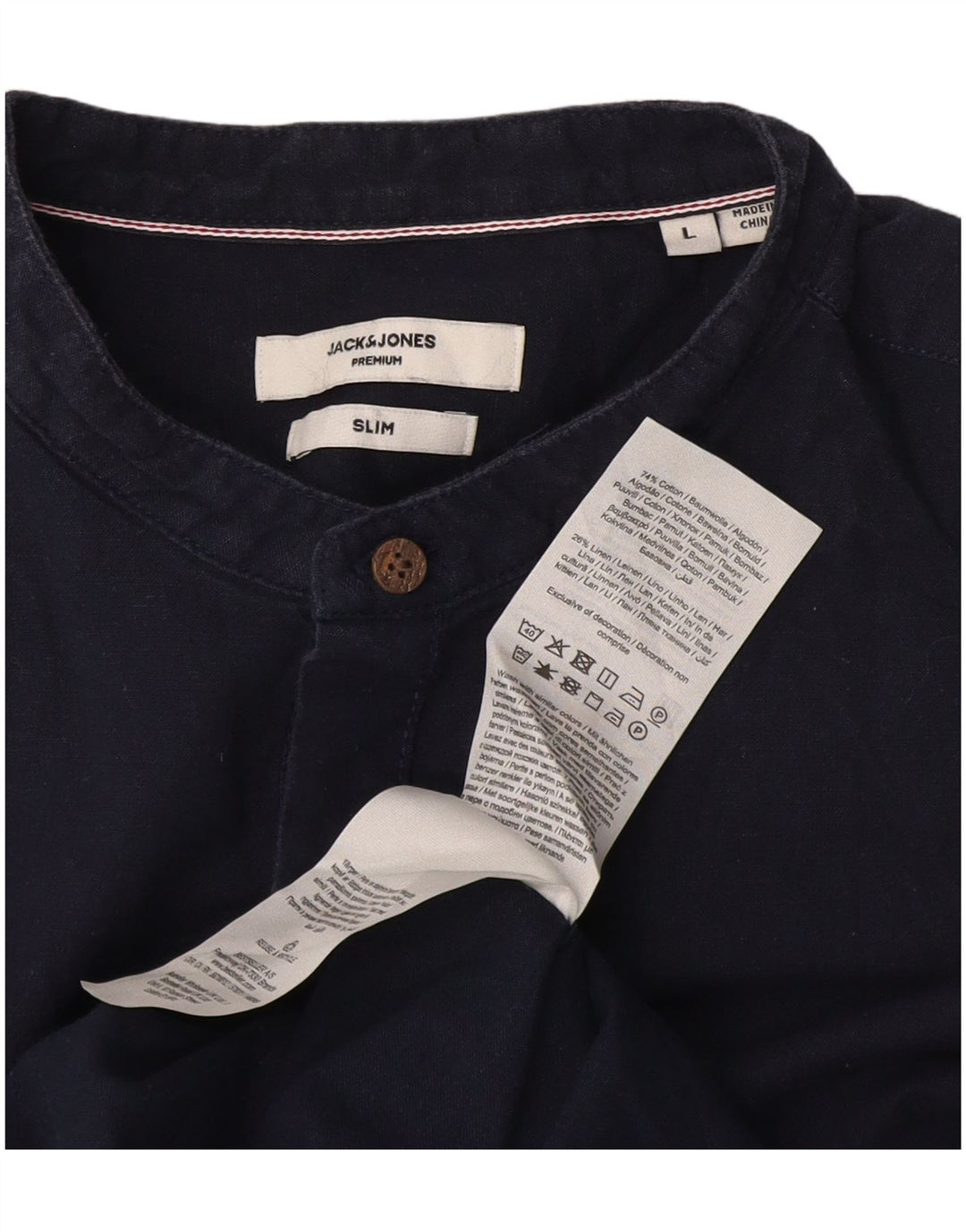 Jack & Jones Herre Slim Fit Pullover Shirt Stor marineblå bomuld
